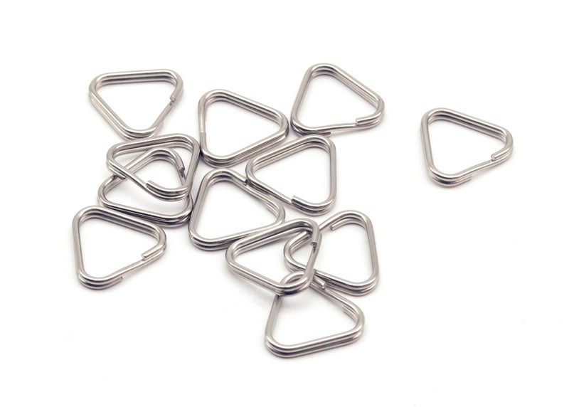 HITHUT 12pcs Camera Eyelet Ring Split Ring Lug Ring Triangle Strap Ring Hook for DSLR RF Mirrorless Camera (Stainless Steel) - Image 3